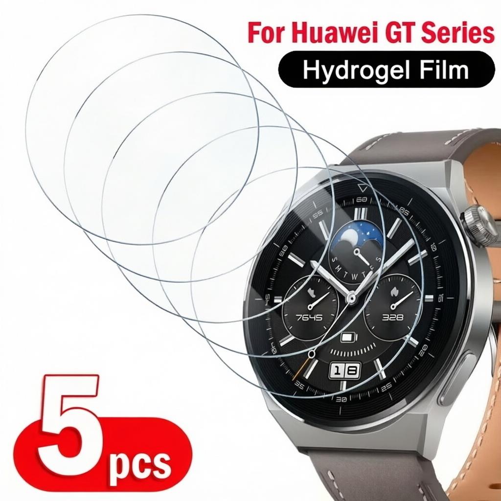 Smartwatch Watch Huawei - 5-1 ชิ้นฟิล์มไฮโดรเจลแบบนุ่มสำหรับนาฬิกาหัวเว่ย GT6 41/46 มม.GT6Pro สมาร์ทวอทช์