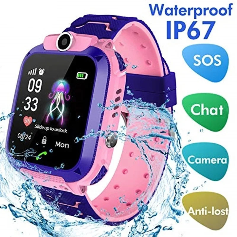 Smartwatch Watches Birthday Gift For Girls - 2G เด็กดูสมาร์ท SOS โทรตําแหน่งปอนด์เด็กโทรศัพท์นาฬิกา IP67 กล้องกันน้ําระยะไกล