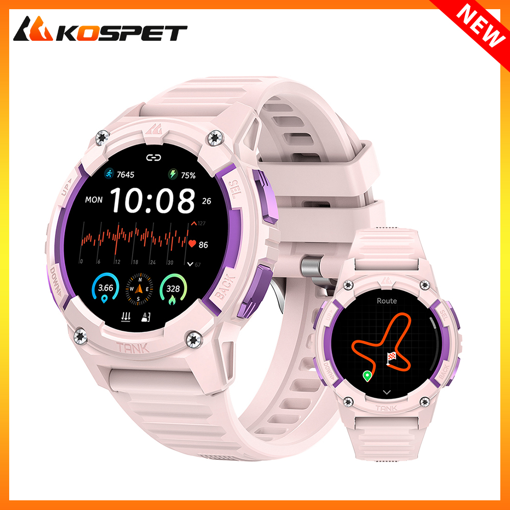 Smartwatch Digital Watches For Women - KOSPET TANK S2 GPS สมาร์ทนาฬิกาผู้หญิงเครื่องวัดระยะสูงเข็มทิศบารอมิเตอร์บลูทูธ AMOLED