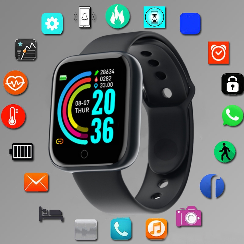 Smartwatch Digital Watches For Women - สมาร์ทวอท์ชสําหรับผู้ชายผู้หญิงโหมดกีฬาการควบคุมเพลงแคลอรี่ระยะทางฟิตเนสสมาร์ทแบนด์ข้อความเตือนสร้อยข้อมือสมาร์ท Android IOS