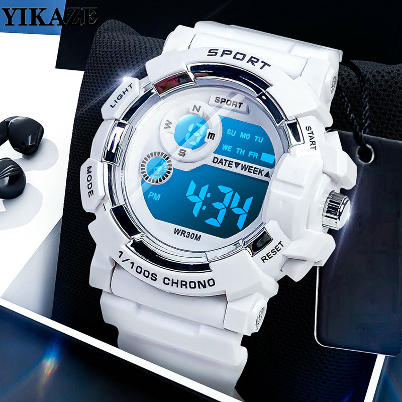Smartwatch Digital Watches For Kid Boy - YIKAZE นาฬิกาเด็กแฟชั่นนาฬิกาปลุกกันน้ําส่องสว่างนาฬิกาเด็กชายและเด็กหญิงนักเรียนสมาร์ทนาฬิกาอิเล็กทรอนิกส์ของขวัญ