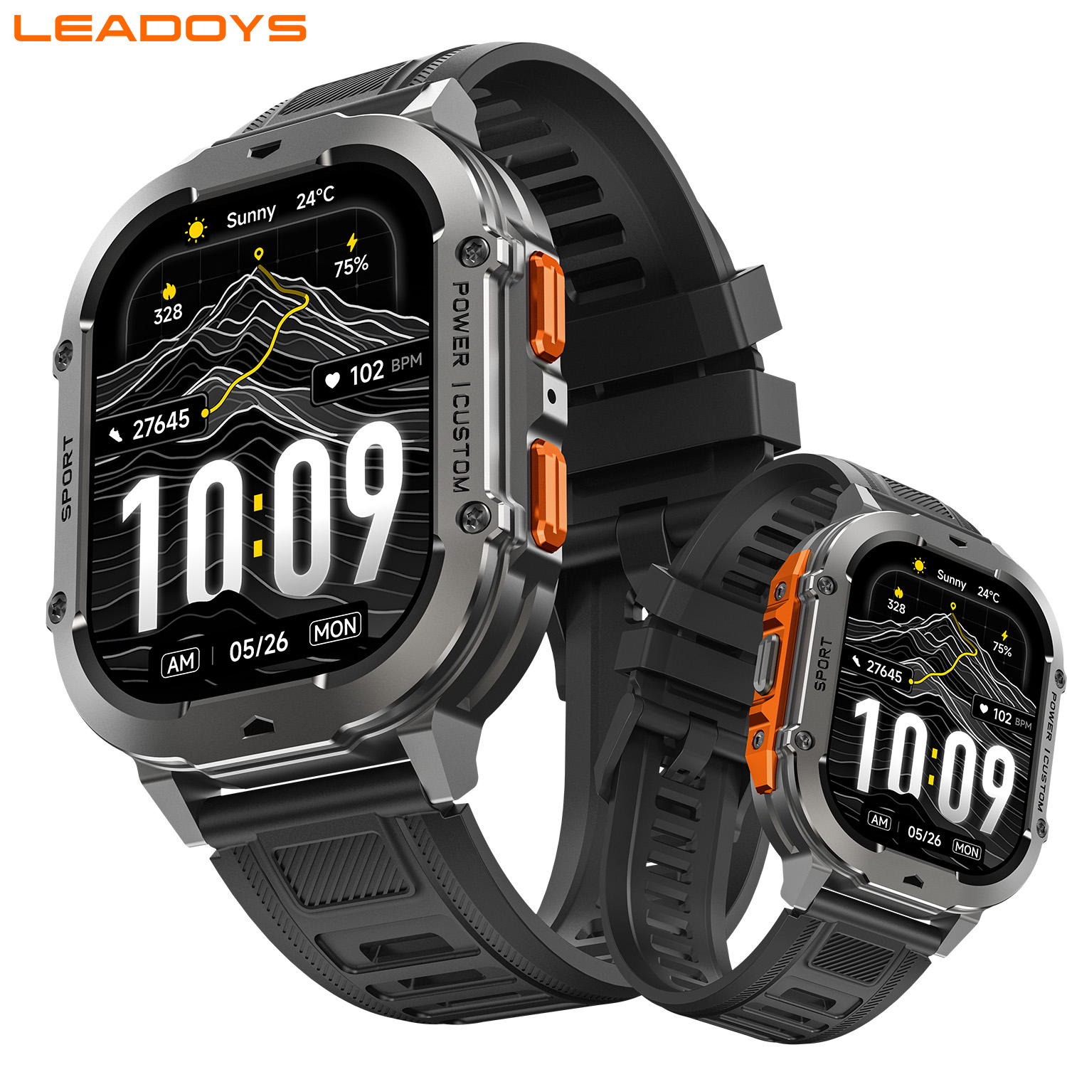 Watch X7 - ใหม่! LEADOYS X7 สมาร์ทวอทช์ทนทานสำหรับผู้ชาย แบตเตอรี่ใช้งานได้ยาวนาน 1000