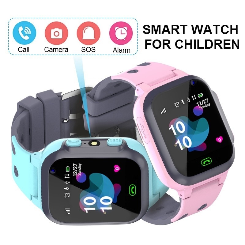 Smartwatch Watches Boys - เด็กดูสมาร์ทนาฬิกาอัจฉริยะกันน้ําสําหรับเด็กหนุ่มๆสาวๆของขวัญที่มีหน้าจอสัมผัสกล้องปลุก SOS โทรตําแหน่งติดตาม