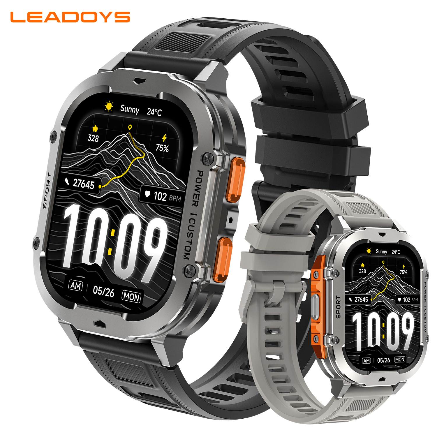 Watch X7 - LEADOYS X7 สมาร์ทวอทช์สำหรับกิจกรรมกลางแจ้ง, แบตเตอรี่สแตนด์บาย 100 วัน
