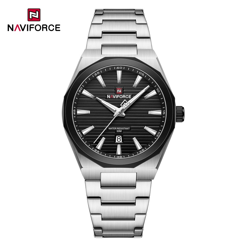 Smartwatch Casual Watches For Men - NAVIFORCE นาฬิกาสปอร์ตทหารสำหรับผู้ชาย นาฬิกาข้อมือควอตซ์สุดหรูพร้อมการแสดงวันที่ สายสแตนเลสแบบลำลอง นาฬิกาของขวัญสำหรับผู้ชาย