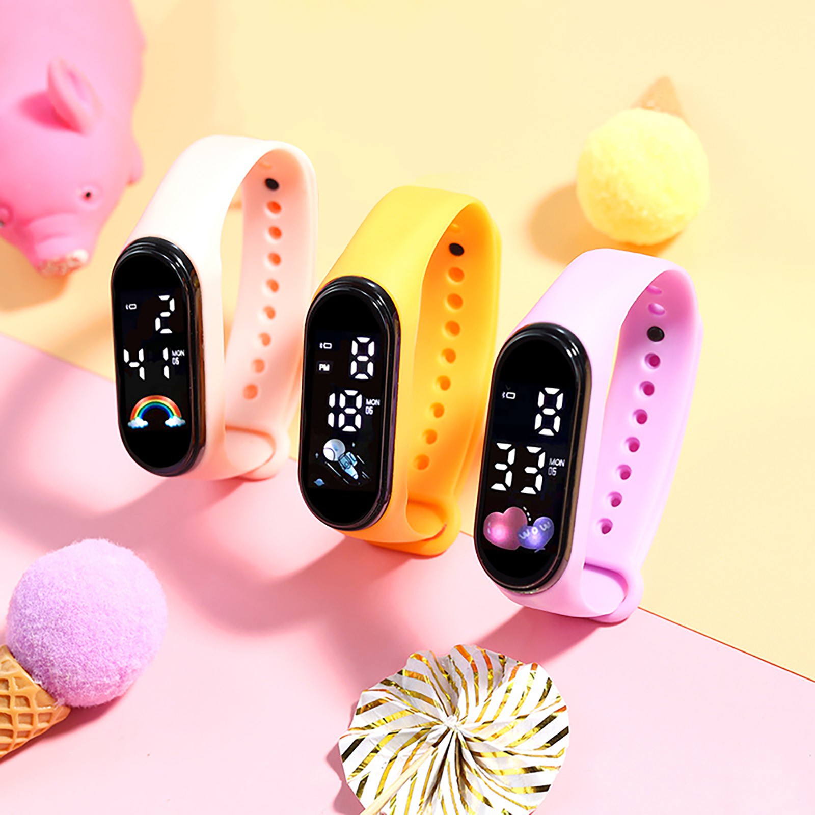 Smartwatch Digital Watches For Kid Boy - นาฬิกาข้อมือเด็ก ของขวัญวันเกิดสำหรับเด็กชายและเด็กหญิง ลายการ์ตูน นาฬิกาอัจฉริยะ LED ดิจิตอล