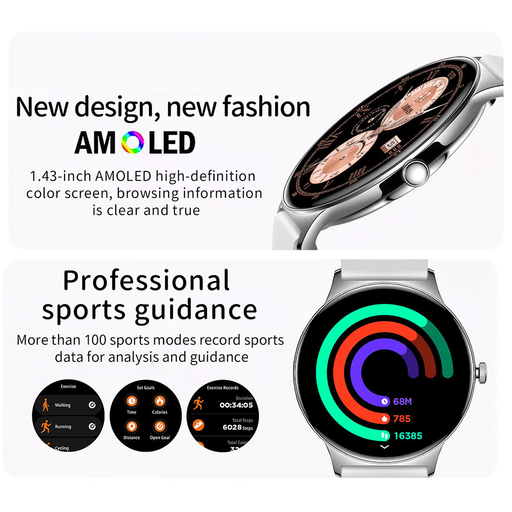 สมาร์ทวอทช์ AMOLED ขนาด 1.43 น - Smartwatch Digital Watches For Women บทวิจารณ์และราคา