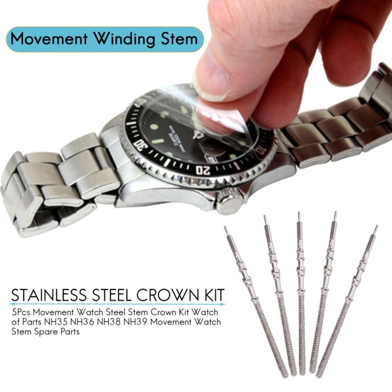 5Pcs นาฬิกา Steel Stem Crown ช - Watch Crown Stem บทวิจารณ์และราคา