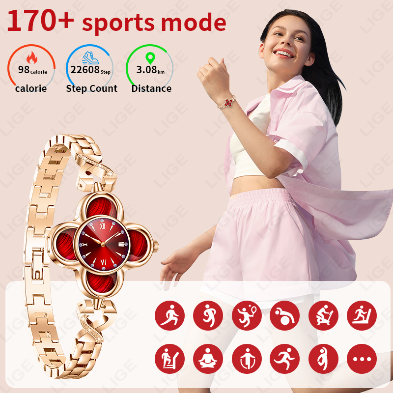 นาฬิกาสมาร์ทวอทช์ LIGE ควอตซ์  - Smartwatch Digital Watches For Women บทวิจารณ์และราคา