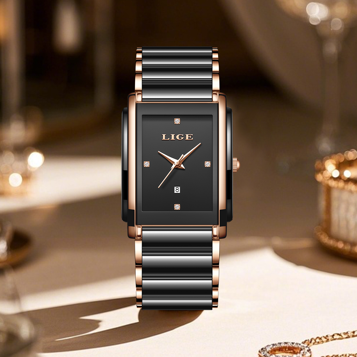 LIGE แฟชั่นนาฬิกาหรูหราสำหรับผ - Luxury Ceramic Watch บทวิจารณ์และราคา